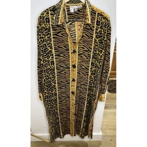 Vintage Pegasus Dress Plus Size Lagenlook Kaftan‎ Maxi Rayon Knit One Size